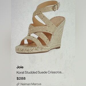 Joie Korat suede studded sandals. Size 7.5.  Retail $288.00. Worn for an hour.